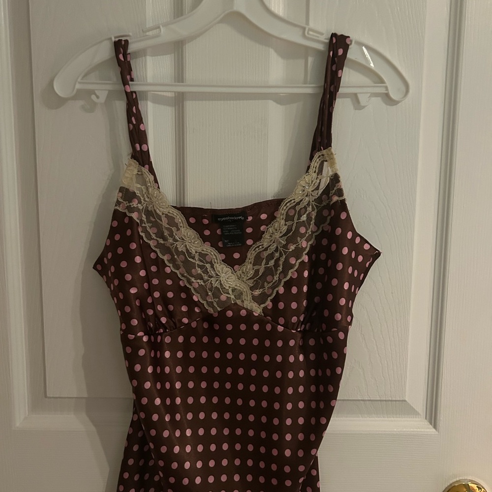 Eyeshadow Brown and Pink Polka Dot Lace Chemise